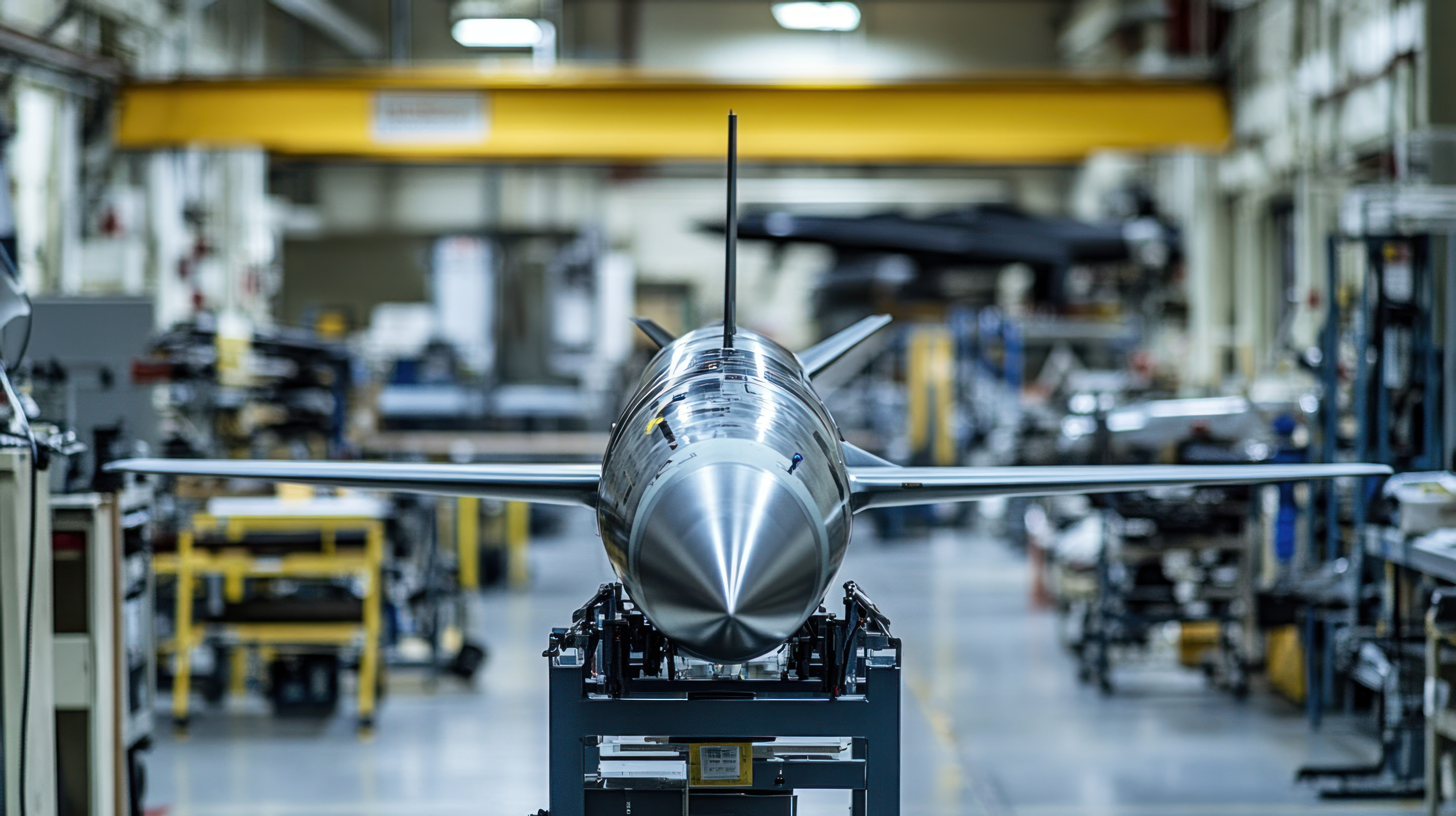Front view of a missile prototype in a high-tech manufacturing facility | Navigating Deglobalization: The New Strategic Landscape in Aerospace & Defense – vcfo blog